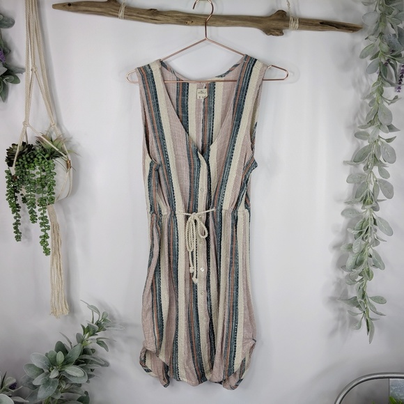 O'Neill Dresses & Skirts - O'NEILL striped sleeveless rope tie dress NWOT 835